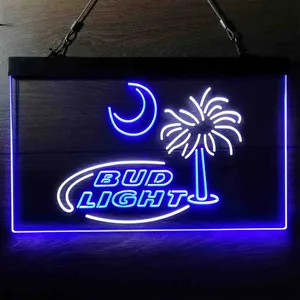 Bud Light Palm Tree with Moon Neon-Like LED Sign