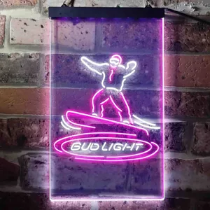 Bud Light Snowboarder Neon-Like LED Sign