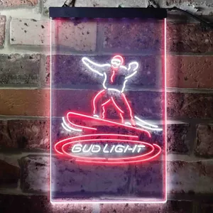 Bud Light Snowboarder Neon-Like LED Sign
