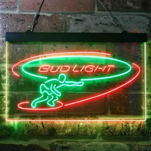 Bud Light Surf Snowboarder Neon-Like LED Sign