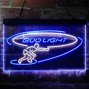 Bud Light Surf Snowboarder Neon-Like LED Sign