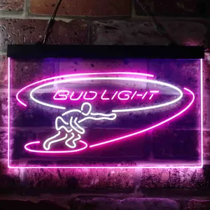 Bud Light Surf Snowboarder Neon-Like LED Sign