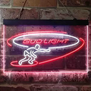 Bud Light Surf Snowboarder Neon-Like LED Sign