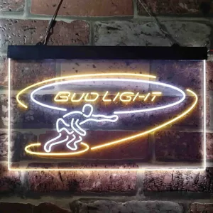 Bud Light Surf Snowboarder Neon-Like LED Sign