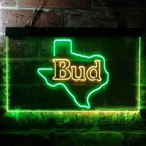 Bud Texas Map Neon-Like LED Sign