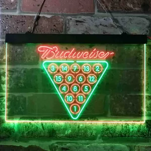 Budweiser 15 Ball Billiards Pool Neon-Like LED Sign