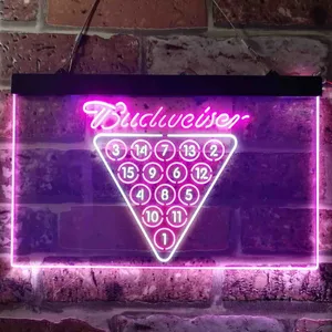 Budweiser 15 Ball Billiards Pool Neon-Like LED Sign