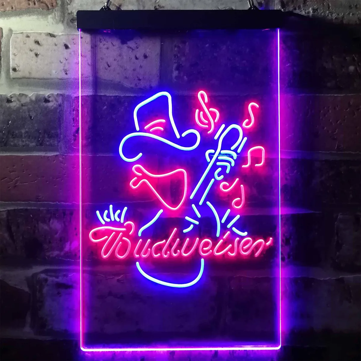 Budweiser Cowboy Guitar Neon-Like LED Sign
