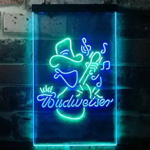Budweiser Cowboy Guitar Neon-Like LED Sign