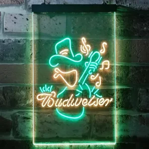 Budweiser Cowboy Guitar Neon-Like LED Sign