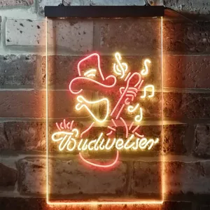 Budweiser Cowboy Guitar Neon-Like LED Sign