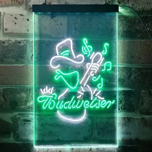 Budweiser Cowboy Guitar Neon-Like LED Sign