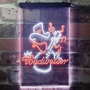 Budweiser Cowboy Guitar Neon-Like LED Sign