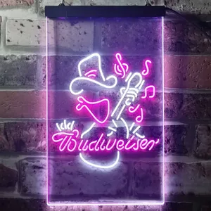 Budweiser Cowboy Guitar Neon-Like LED Sign