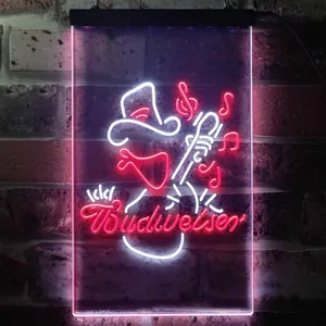 Budweiser Cowboy Guitar Neon-Like LED Sign