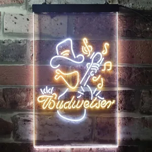 Budweiser Cowboy Guitar Neon-Like LED Sign