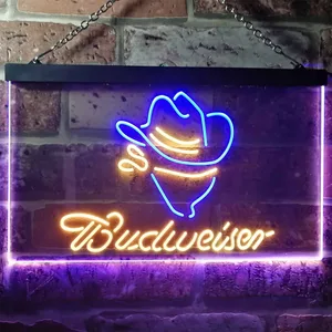 Budweiser Cowboy Head Neon-Like LED Sign