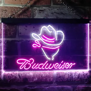 Budweiser Cowboy Head Neon-Like LED Sign