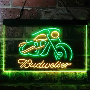 Budweiser Motorcycle 2 Neon-Like LED Sign