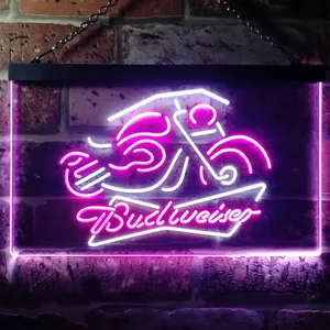 Budweiser Motorcycle Neon-Like LED Sign