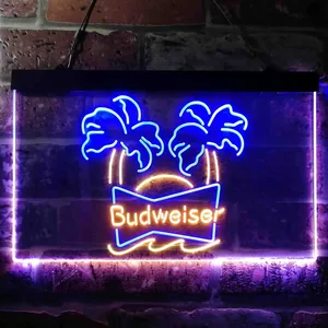 Budweiser Palm Trees Neon-Like LED Sign