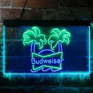 Budweiser Palm Trees Neon-Like LED Sign