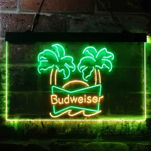 Budweiser Palm Trees Neon-Like LED Sign