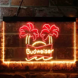 Budweiser Palm Trees Neon-Like LED Sign