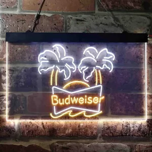 Budweiser Palm Trees Neon-Like LED Sign