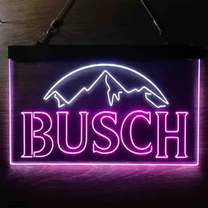 Busch Mountain White Neon-Like LED Sign