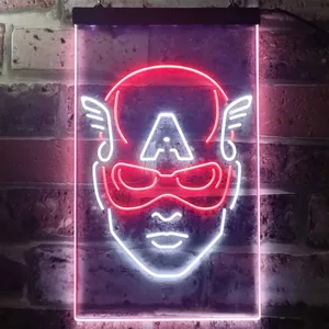 Captain America Face Neon-Like LED Sign