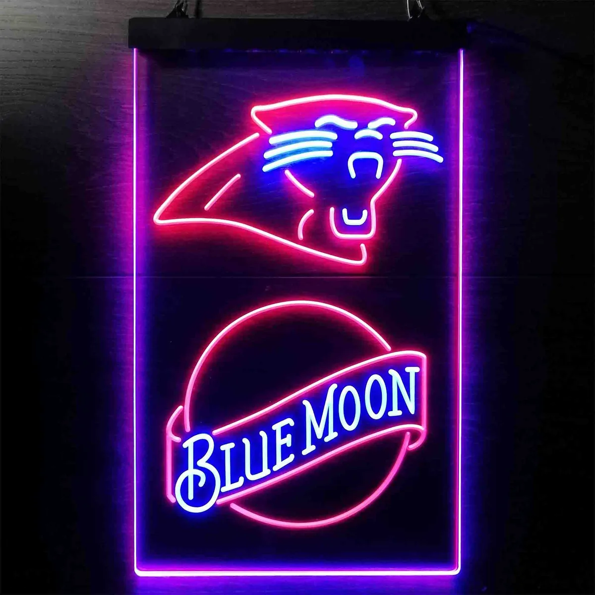 Carolina Panthers Blue Moon Neon-Like LED Sign