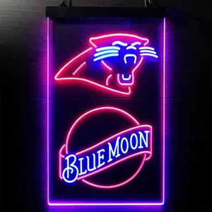 Carolina Panthers Blue Moon Neon-Like LED Sign