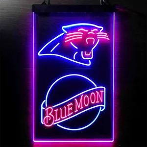Carolina Panthers Blue Moon Neon-Like LED Sign