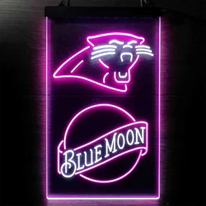 Carolina Panthers Blue Moon Neon-Like LED Sign