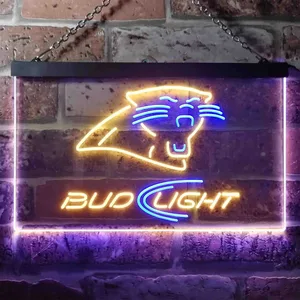 Carolina Panthers Bud Light Neon-Like LED Sign