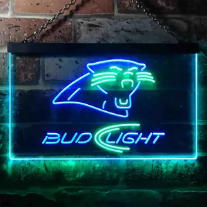 Carolina Panthers Bud Light Neon-Like LED Sign