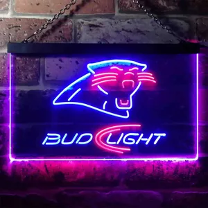 Carolina Panthers Bud Light Neon-Like LED Sign