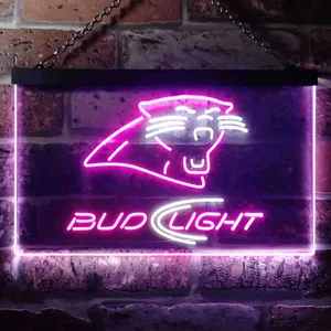 Carolina Panthers Bud Light Neon-Like LED Sign