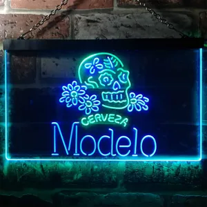 Cerveza Modelo Skull Neon-Like LED Sign