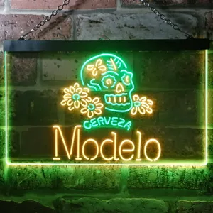 Cerveza Modelo Skull Neon-Like LED Sign