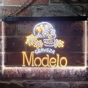 Cerveza Modelo Skull Neon-Like LED Sign