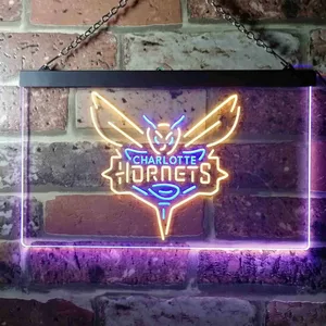 Charlotte Hornets Logo Neon-Like LED Sign
