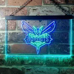 Charlotte Hornets Logo Neon-Like LED Sign