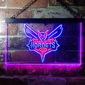 Charlotte Hornets Logo Neon-Like LED Sign