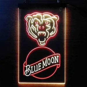 Chicago Bears Blue Moon Neon-Like LED Sign