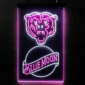 Chicago Bears Blue Moon Neon-Like LED Sign