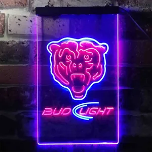 Chicago Bears Bud Light Neon-Like LED Sign