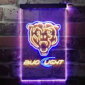 Chicago Bears Bud Light Neon-Like LED Sign
