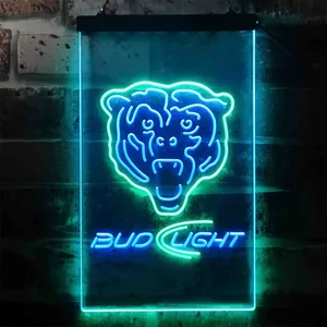 Chicago Bears Bud Light Neon-Like LED Sign